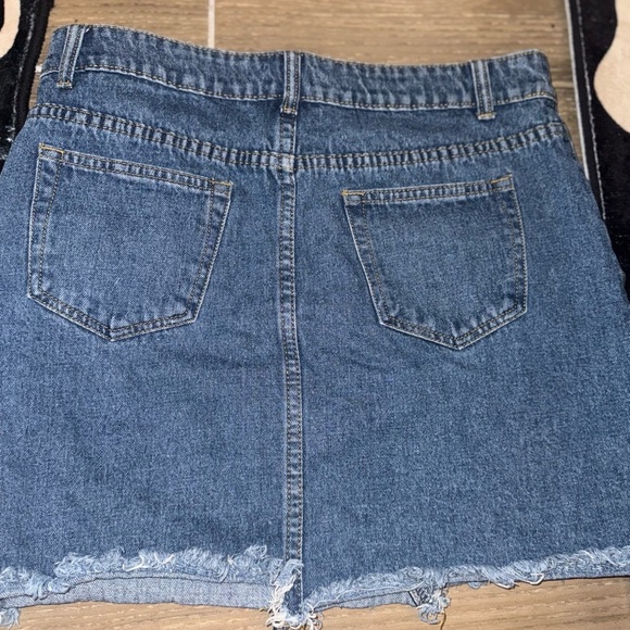 Nasty Gal Collection Wash Me Work Denim Mini Skirt light wash size 10 - Picture 3 of 12